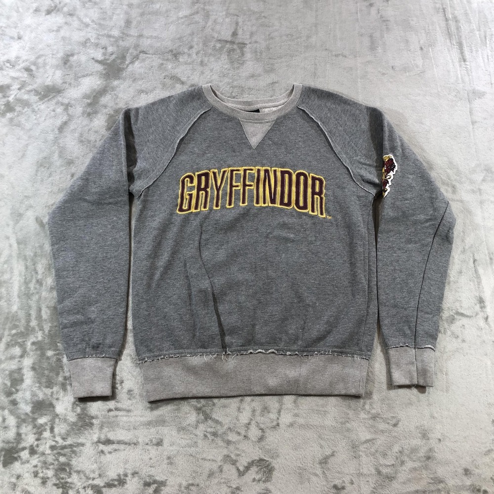 Harry Potter Sweatshirt Mens Small Gray Gryffindor Fleece Crewneck Pullover